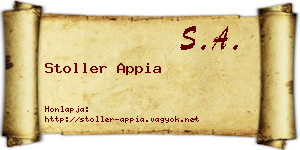 Stoller Appia névjegykártya